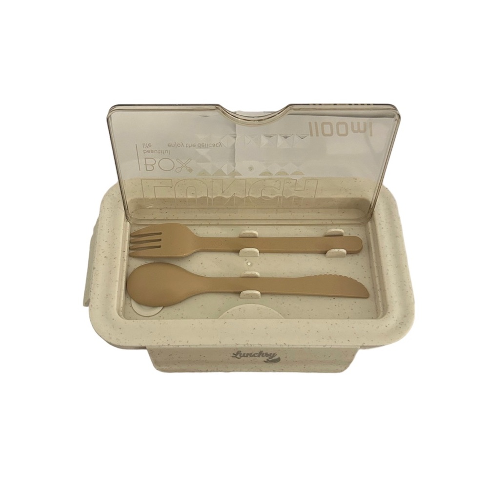 Lunchsy Wheat Straw Bento Lunch Box with Soup Cup and Cutlery - Bag Included - Picture 5 of 6